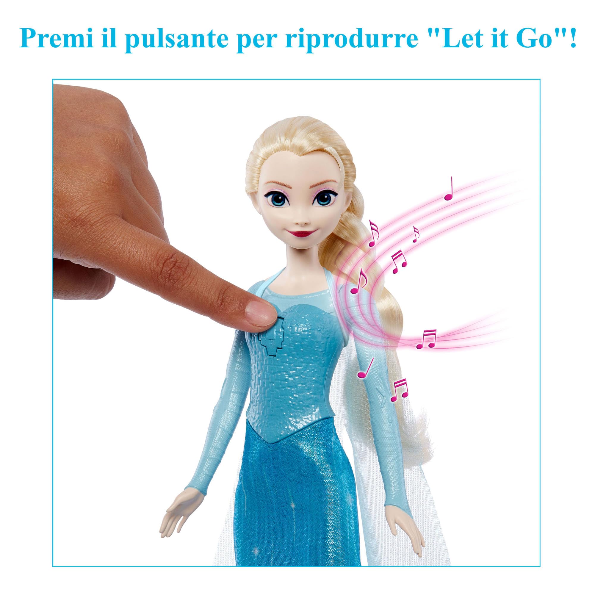Mattel Disney giocattoli Frozen, bambola Elsa All'alba sorgerò con look celebre che canta 'All'alba sorgerò' in 4 lingue: Inglese, francese, tedesco, italiano, Frozen, nuova variante, JDL58