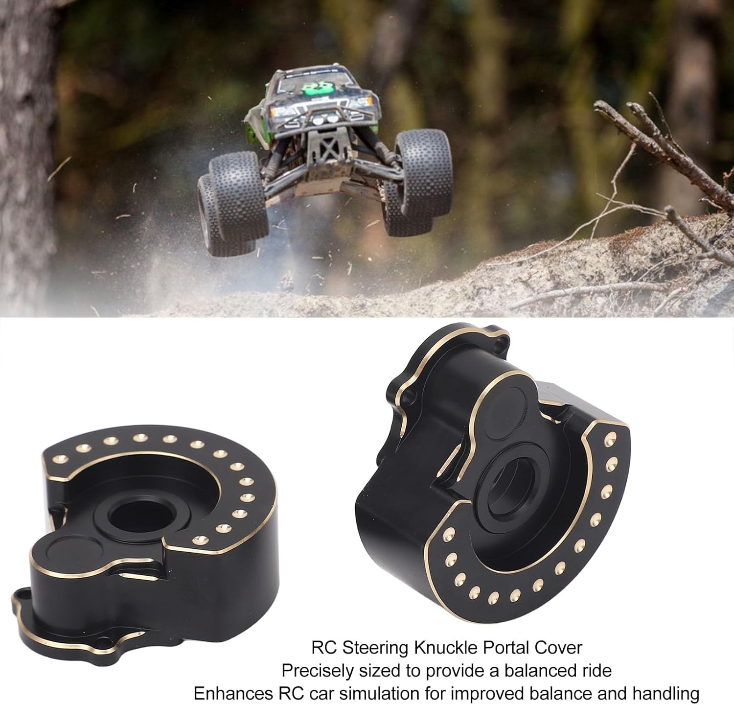 Brass Portal Drive Housing Rustproof Front Rear Steering Knuckle Cover Black for RC Car