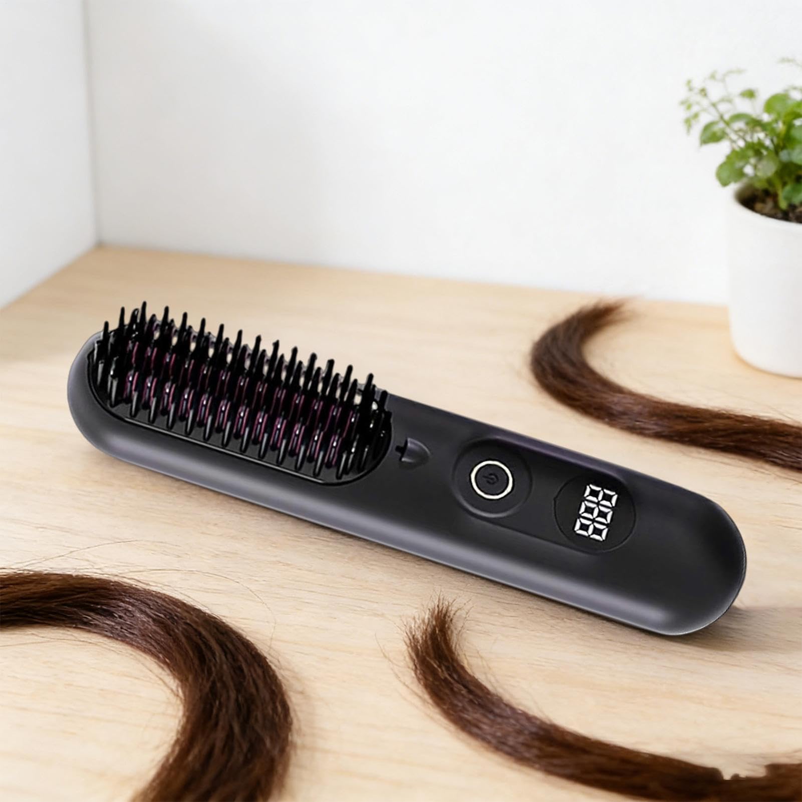 Spazzola per capelli senza fili in ceramica riscaldata senza fili