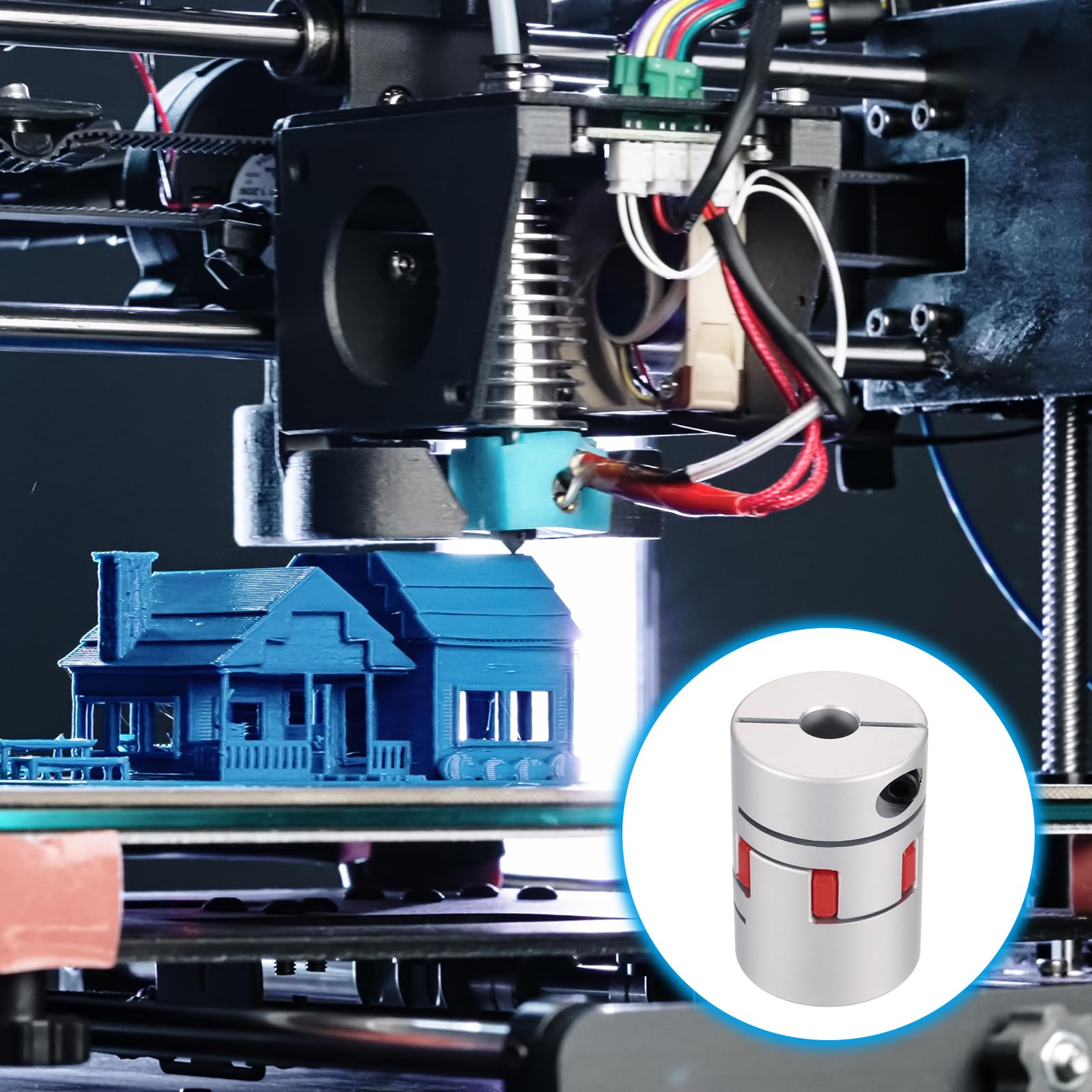 sourcing map Aluminiumwellenkupplung, 10 mm auf 12,7 mm, flexible Spinnenkupplung, L50 mm x D35 mm, Kupplungsbacke, Spinnen-Wellen-Gelenkverbinder für 3D-Drucker, DIY-Encoder CNC-Fräsmaschine