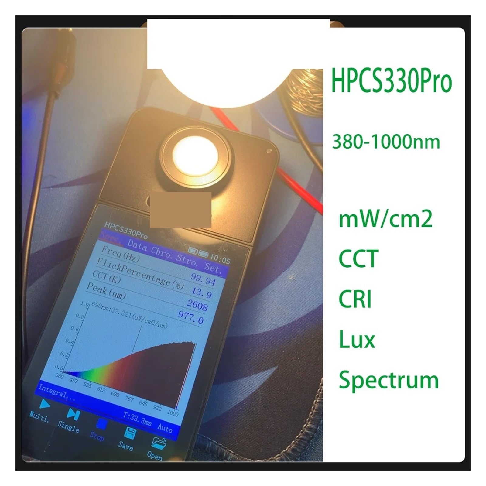 Spektrometr do testowania światła czerwonego 380-1000 nm,Wysoka precyzja
