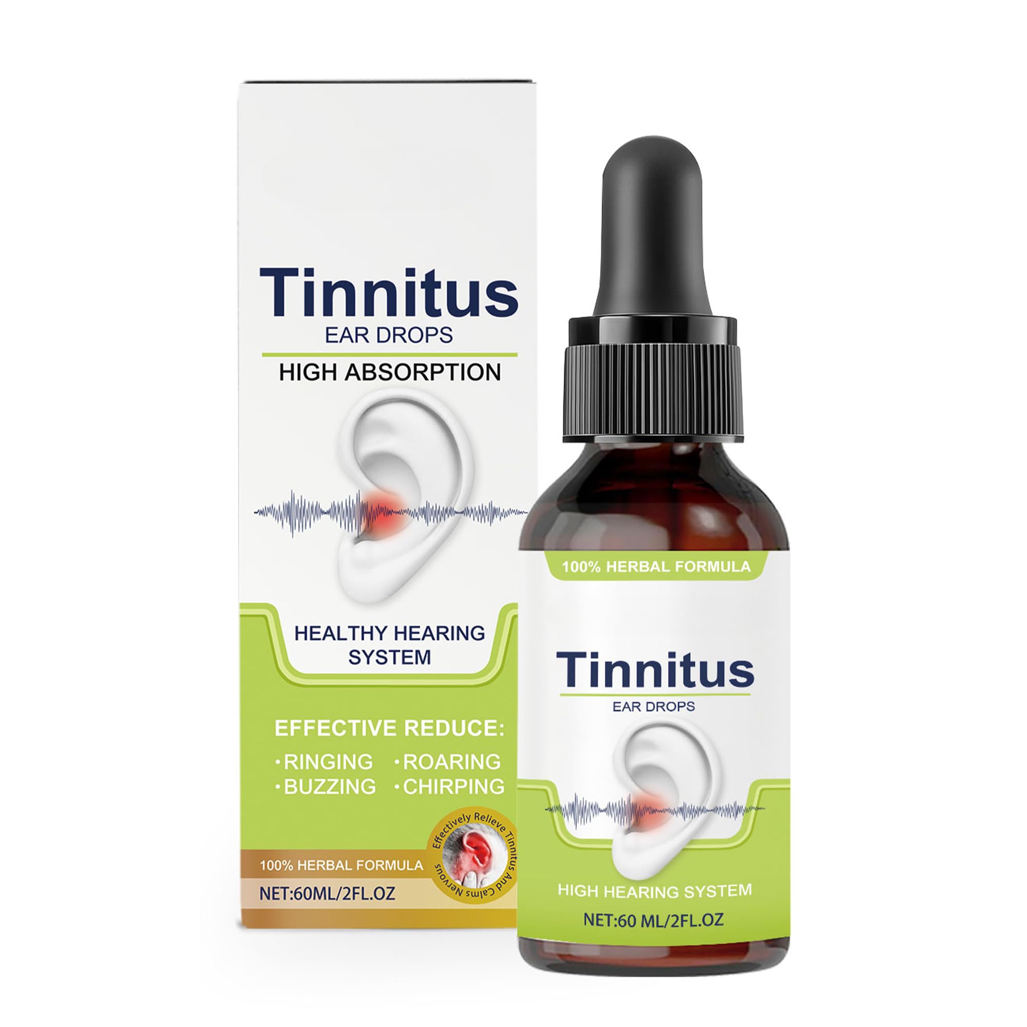 Gouttes pour acouphènes (60 ml) - gouttes auriculaires pour réduire le bruit, apaiser les oreilles bouchées et favoriser une audition claire I soulagement acouphènes, formule douce