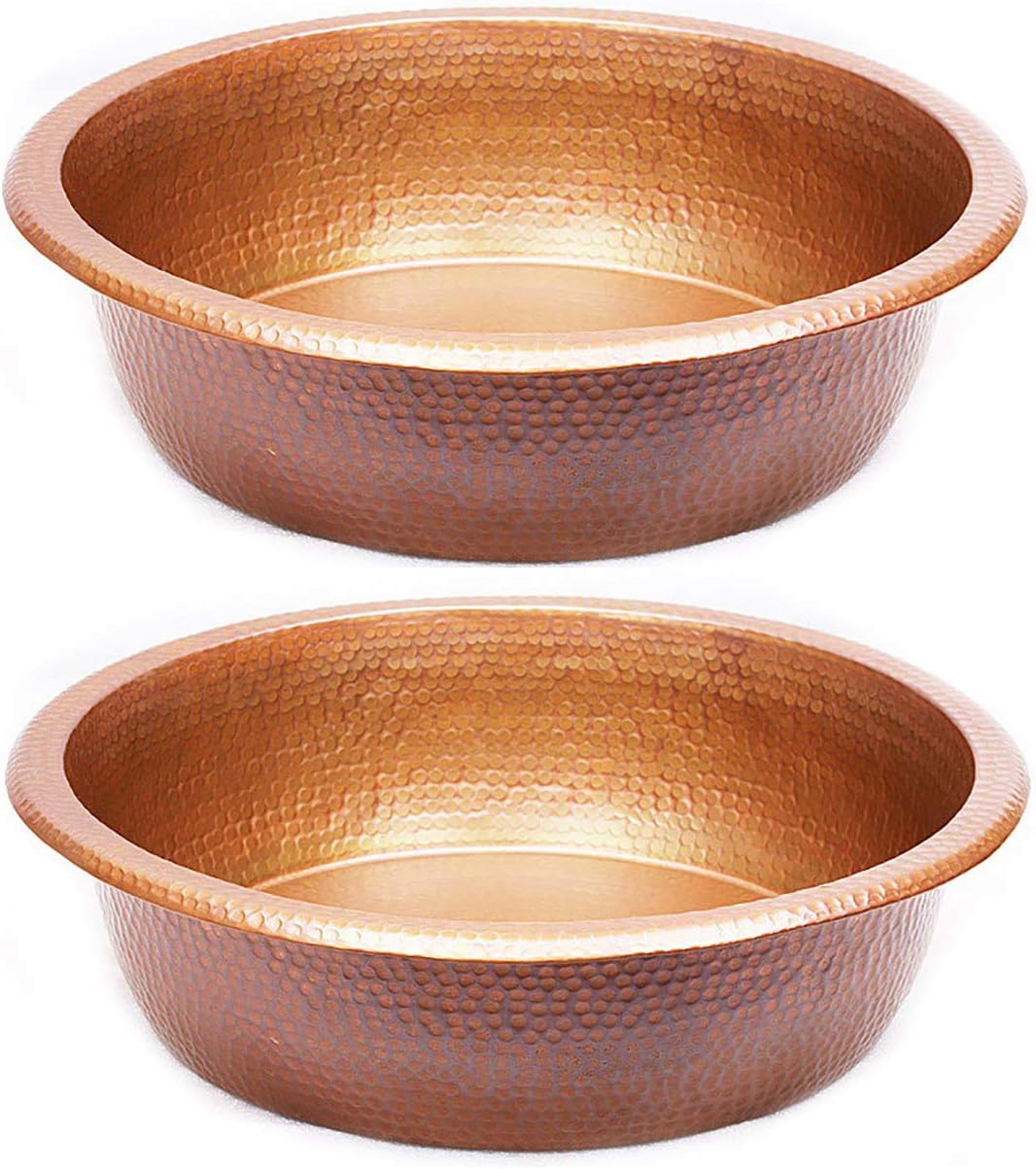 Small 17" Pedicure Spa Foot Soak Hammered Copper Pedicure Bowls (2)