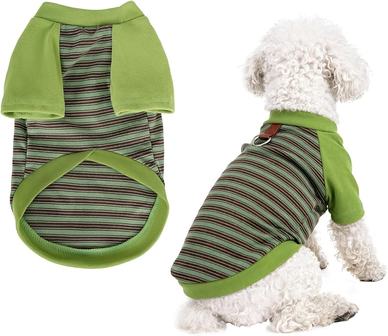 remera para perro Pistha, camisas a rayas, ropa para perros, camisetas elásticas para cachorros | remera para perro, camisas a rayas, ropa para perros, camisetas elásticas para cachorros con hebilla de metal para perros pequeños, medianos, niños y niñas