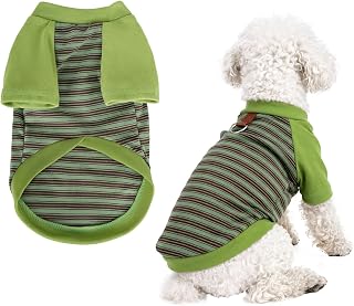 remera para perro Pistha, camisas a rayas, ropa para perros, camisetas elásticas para cachorros | remera para perro, camisas a rayas, ropa para perros, camisetas elásticas para cachorros con hebilla de metal para perros pequeños, medianos, niños y niñas