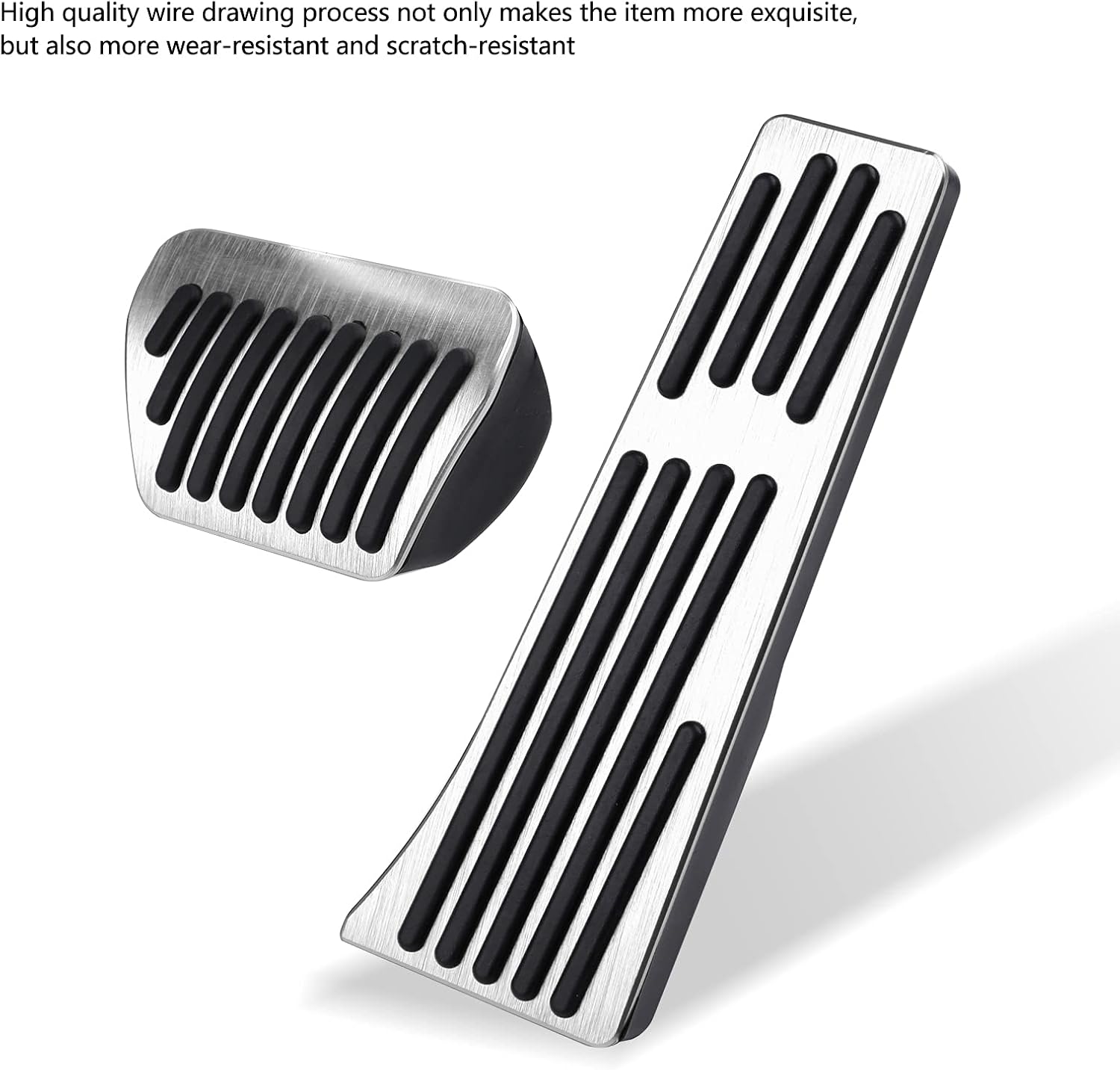 Thenice for BMW 3 4 5 7 Series X3 X4 X5 X6 X7 Anti-Slip Foot Pedals Aluminum Automatic Brake and Gas Accelerator Pedal No Drilling Covers -Silver