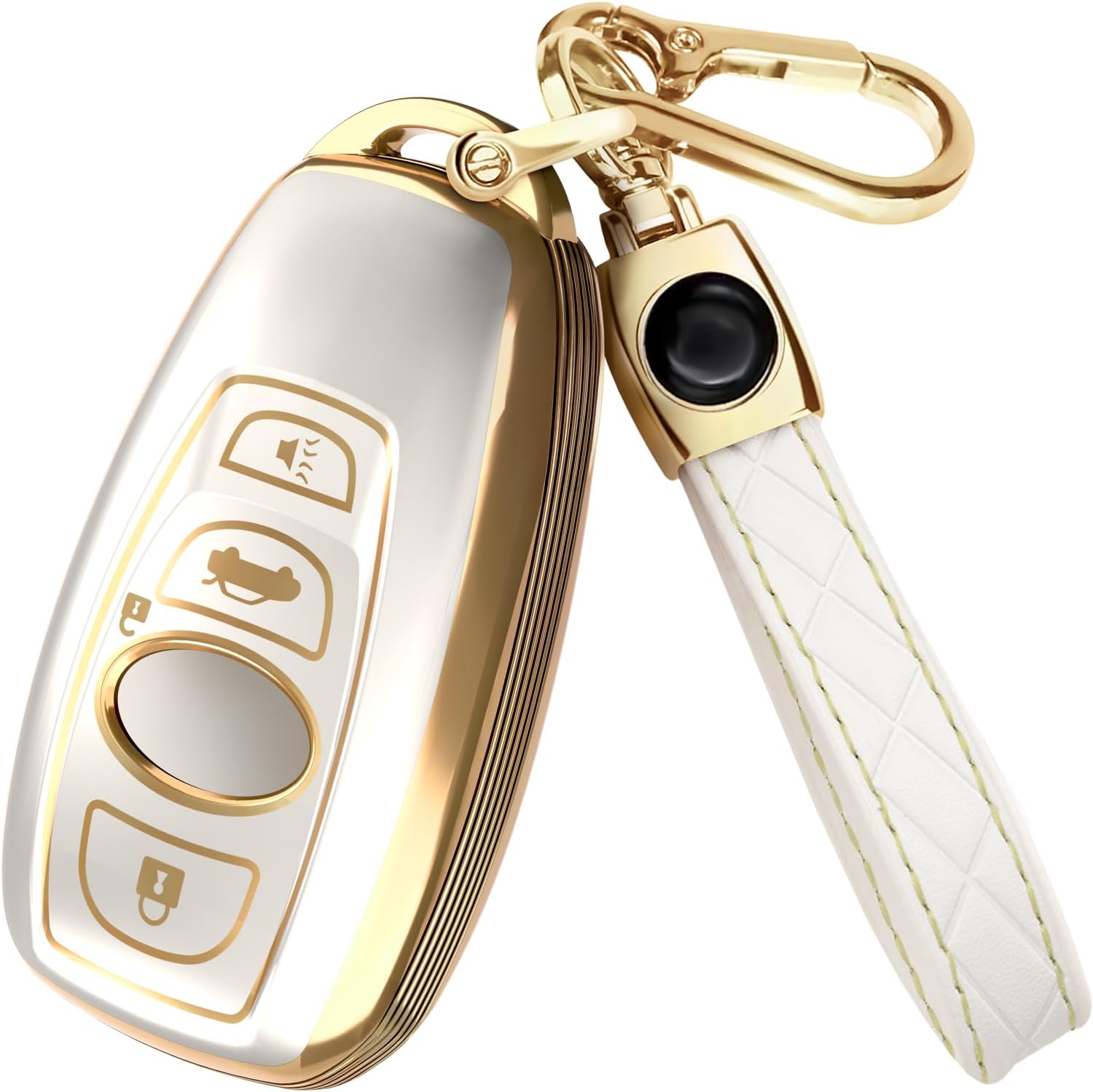 Lucrum Compatible with Subaru Key Fob Cover & Keychain, TPU Keyfob Case for Outback Crosstrek Forester Impreza Legacy STI WRX