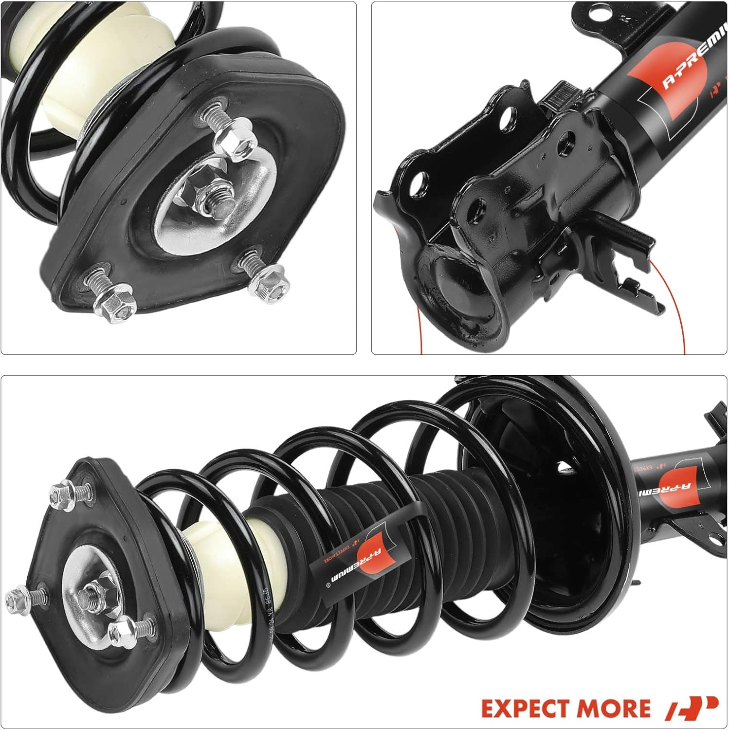 A-Premium Rear Struts Compatible with Hyundai Elantra 2000-2006 - 2x Replacement Suspension Complete Strut Assembly Shock with Coil Spring