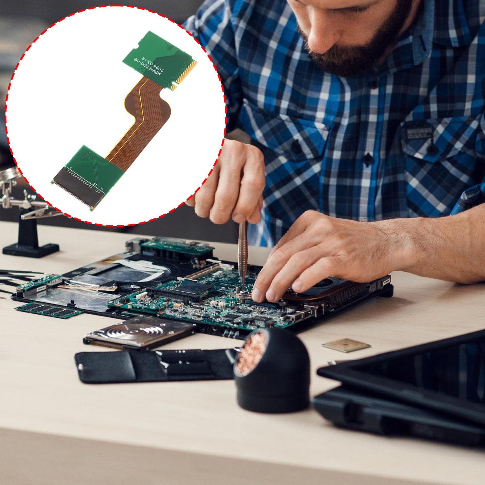 Herramienta de adaptador de expansión, fácil instalación, cable, accesorios de almacenamiento para unidades NVMe de 2230 a 2280, 8 listos, dispositivos de juegos, actualizaciones de memoria