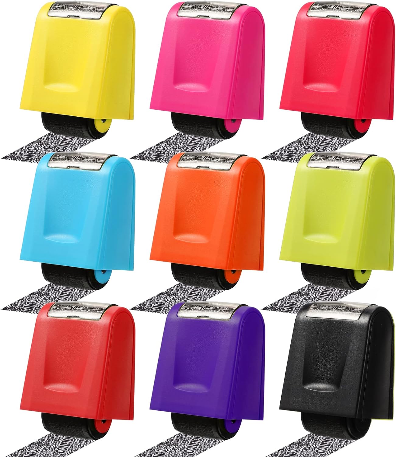9 Pcs Identity Protection Roller Stamp Privacy Confidential