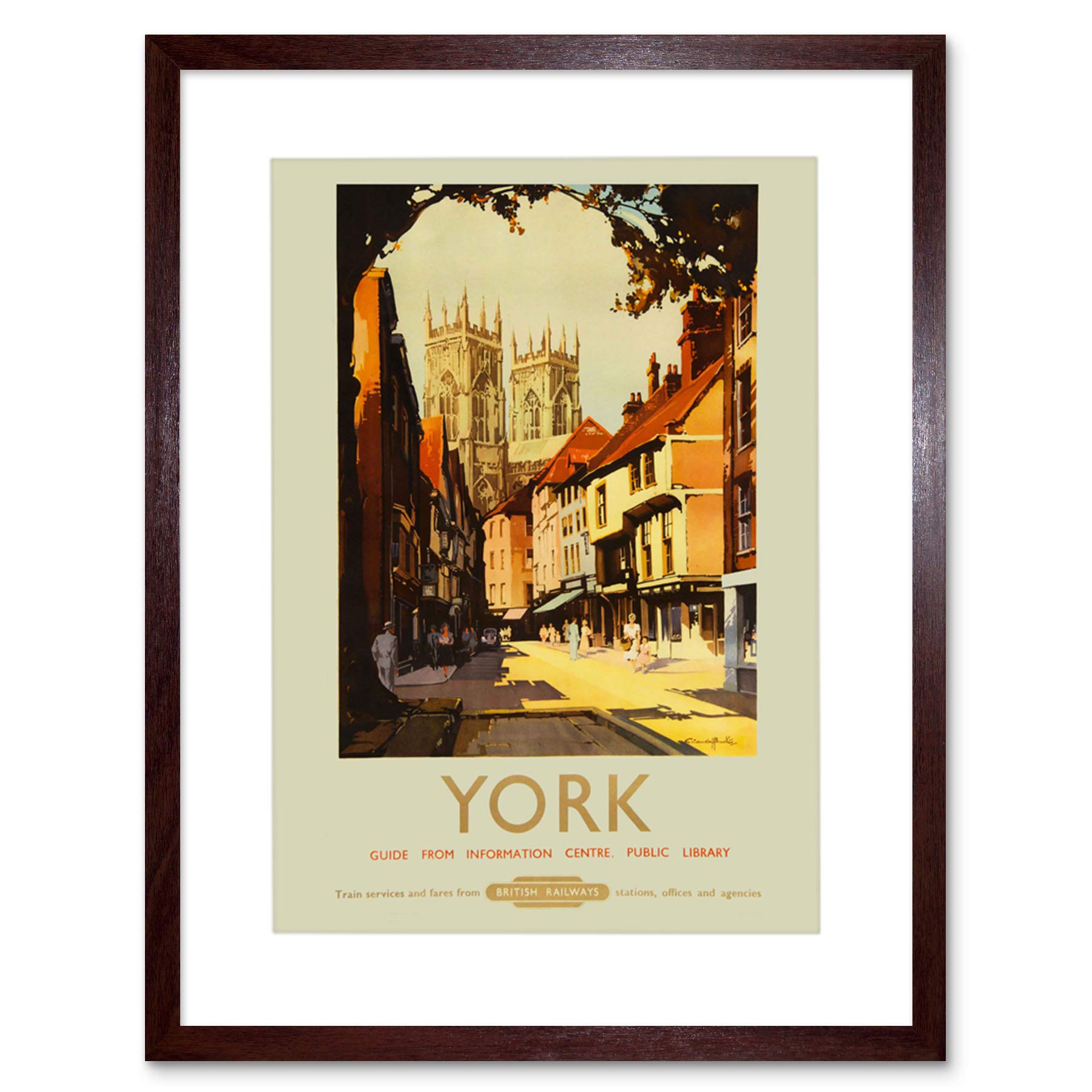 Wee Blue Coo York England Minster Shambles Train Picture Framed Wall Art Print