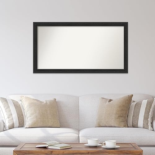 Miniatura 5 de Amanti Art Espejo de baño negro para sobre fregadero, 27 x 50 pulgadas, espejo de tocador rectangular estrecho negro de naufragio, marco de madera