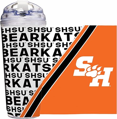 Miniatura 47 de Rico Industries NCAA - Vaso de acrílico estándar de 24 onzas con tapa con bisagras, vaso de doble pared con licencia oficial y popote