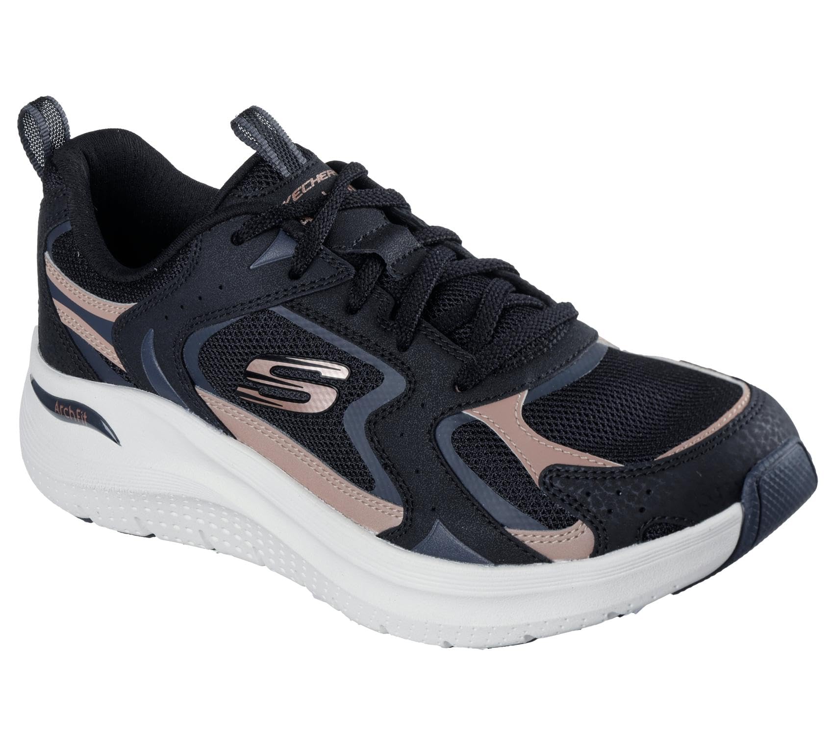 Skechers Women's Black Arch Fit 2.0 Vintage Luxe Trainer In Size 6
