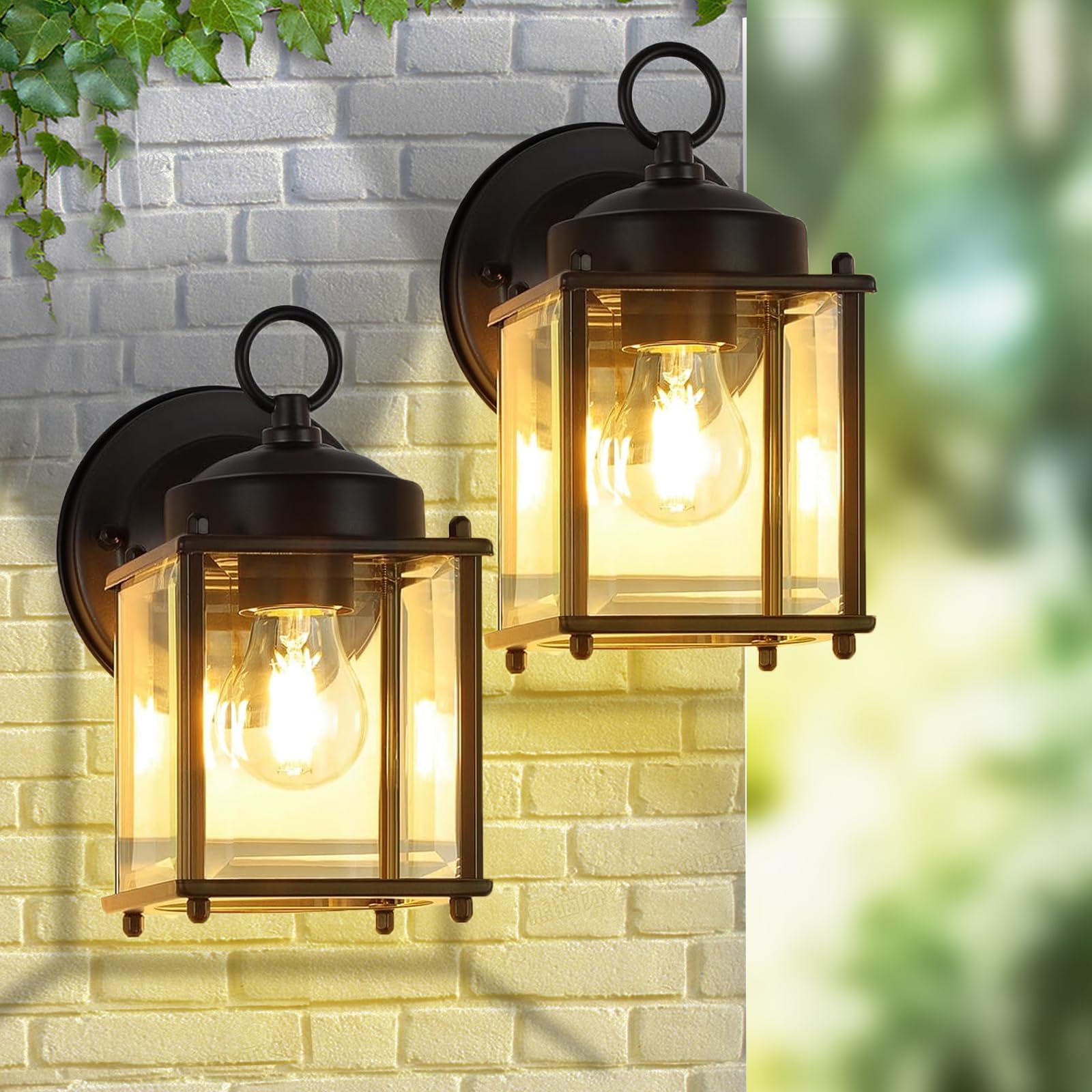 Outdoor Wall Lantern Light, Exterior Water-Proof Porch Lights Fixtures ...