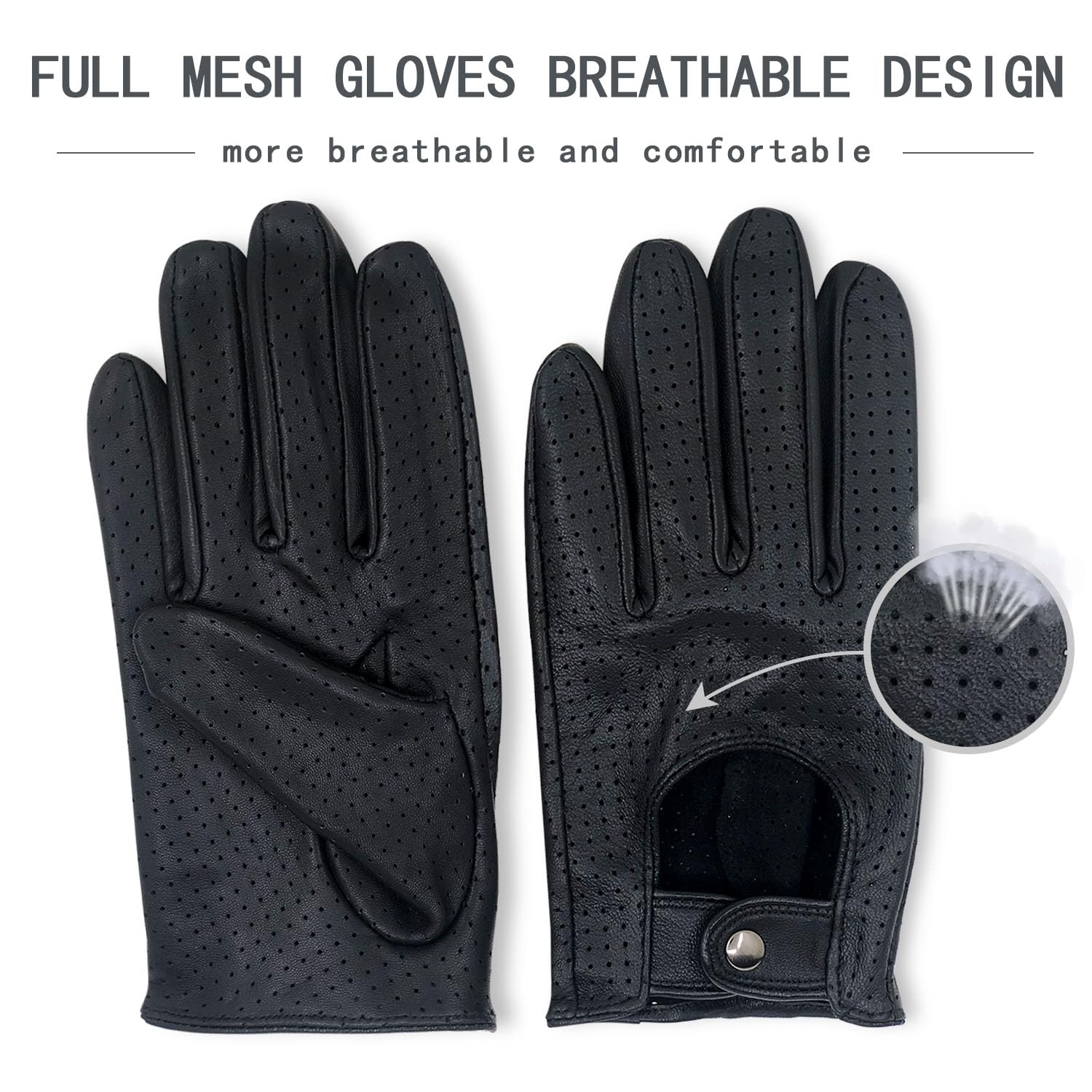 Gants de conduite en cuir sans doublure pour femme – Peau d'agneau italien douce et fine