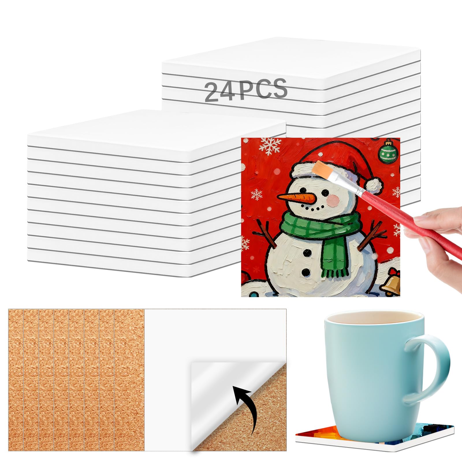 Anpuimult 24 PCS Craft Tiles