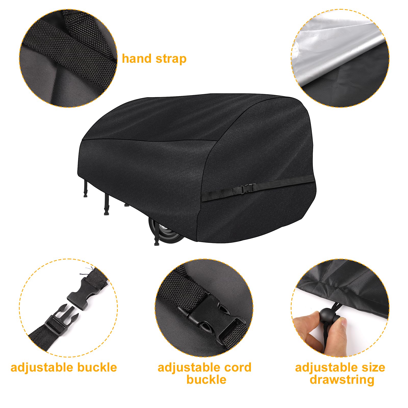 Housse Pour Fendeur De Bûches, 210 X 114 X 99 Cm, Housse Imperméable Oxford 420D Robuste Pour Fendeuse De Bûches De 15 à 45 Tonnes - Protection Contre Les Intempéries (noir