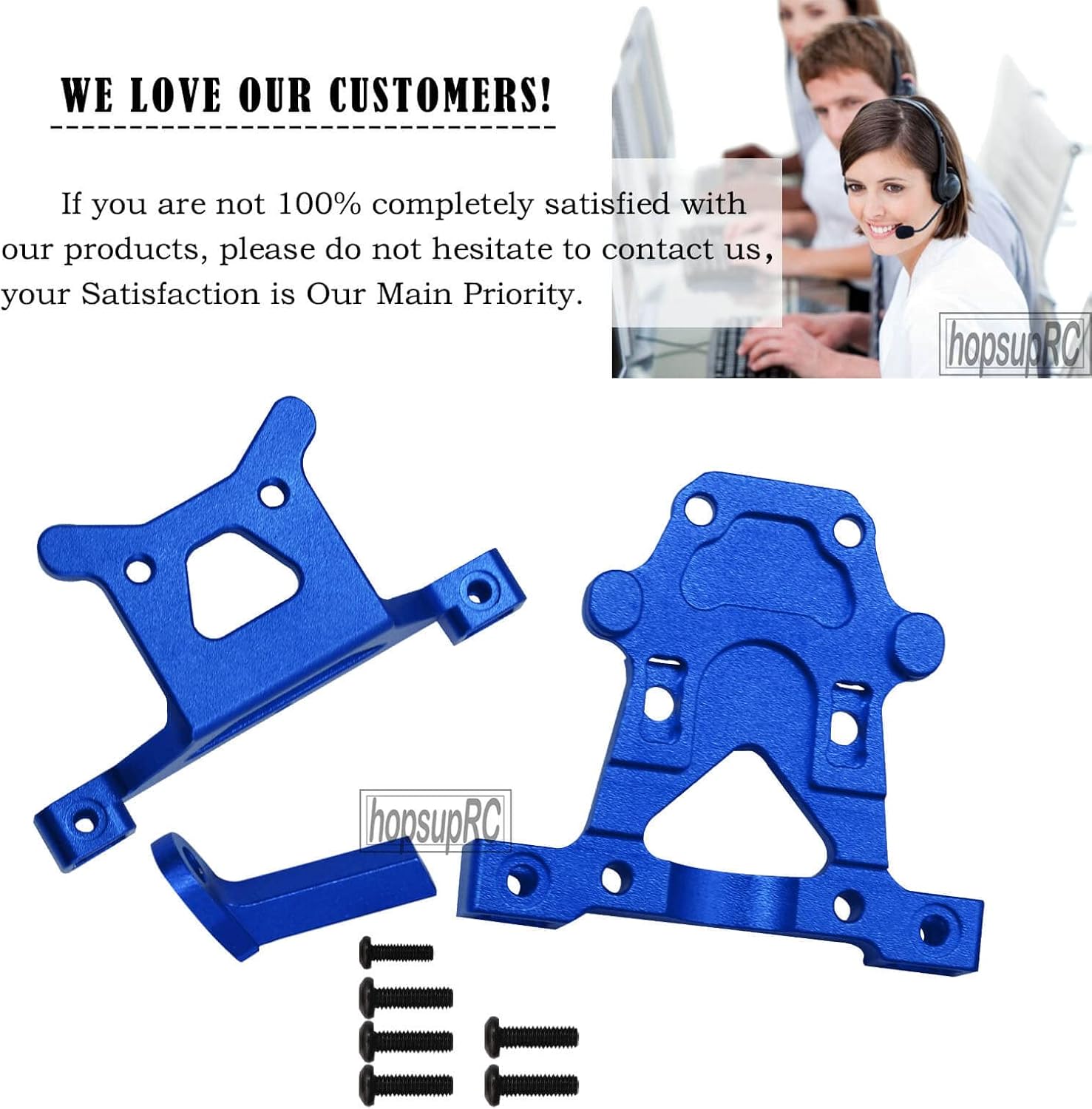 Front Rear Body Post Mount Upgrades Part for 1/16 E-REVO/MINI Slash,Alloy Front & Rear Body Post Mount Hops Ups for 1/16 E-REVO （71076-3）;MINI Slash （70054-1）,Navy Blue