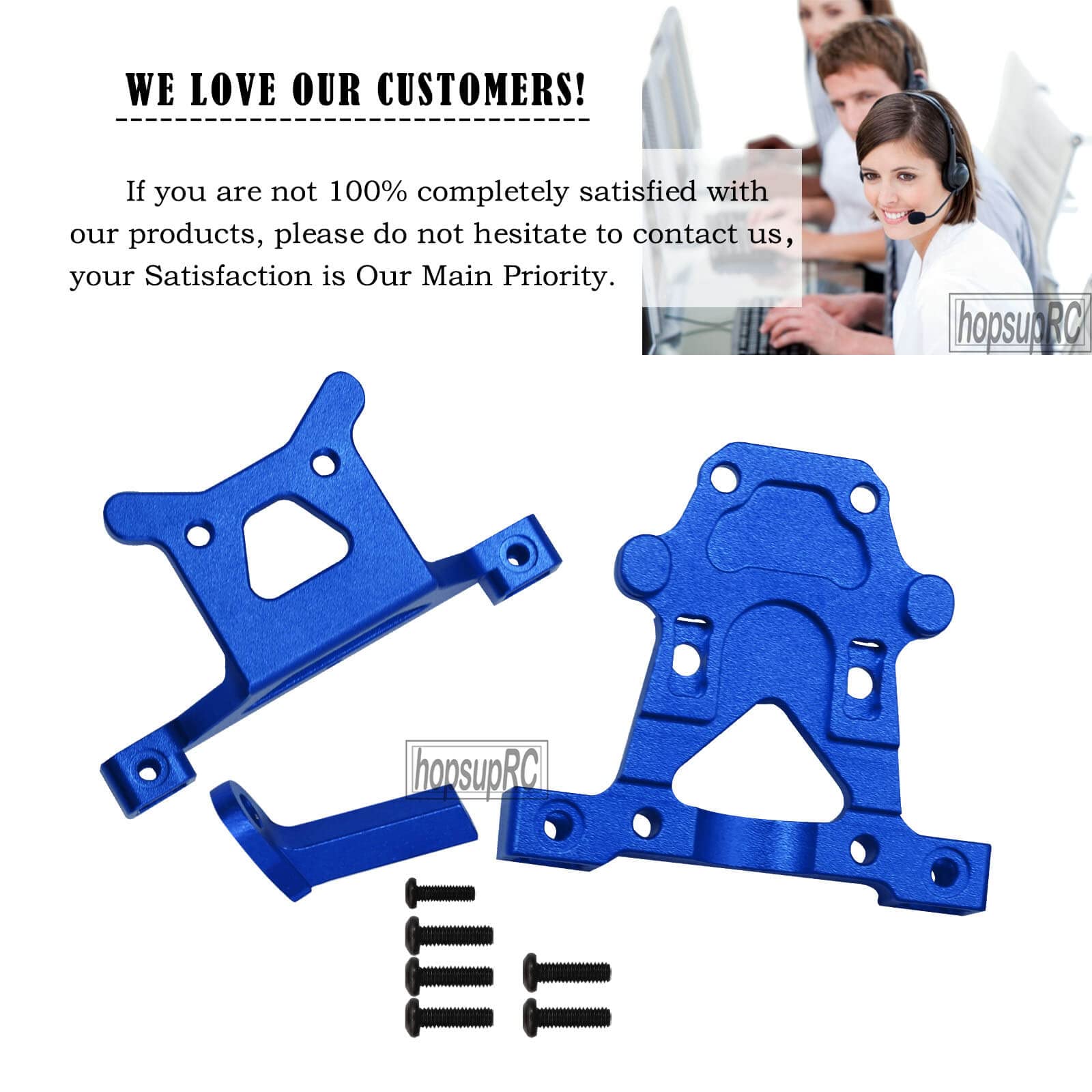 HopsupRC Front Rear Body Post Mount Upgrades Part For 1/16 E- REVO/Mini Slash,2PCS Alloy Front & Rear Body Post Mount Hops Ups For 1/16 E- REVO (71076-3);Mini Slash (70054-1),Red