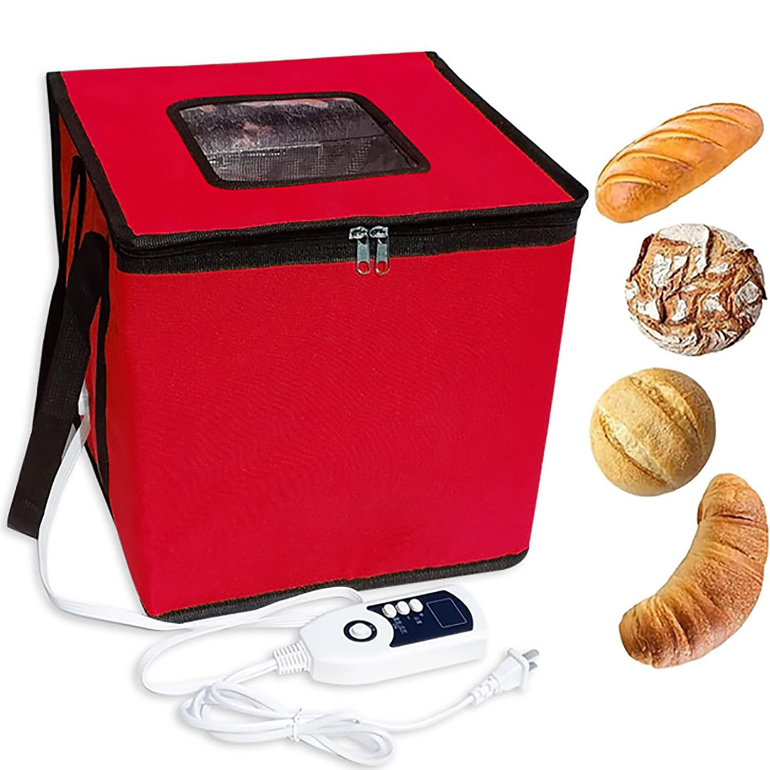 Étuve Pliable, étuve de pâte avec Chauffage, réutilisable, Plage de température 1-60 ℃, kit d'outils de Fabrication de Pain au levain, Chauffage à Basse température pour Faire du Pain, du Yaourt