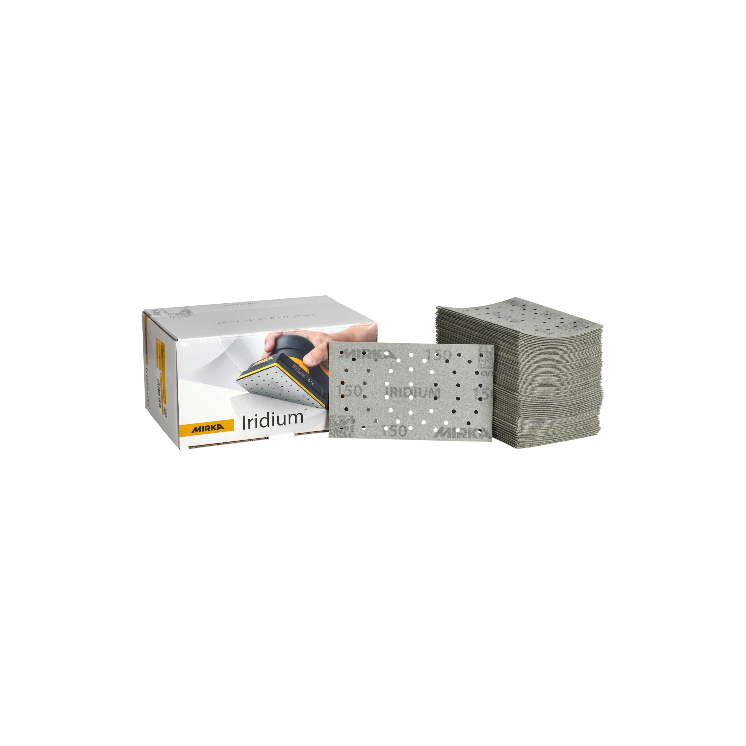 Mirka Sandpaper Iridium 81x133mm Hook & Loop Grit 150 100 Pack