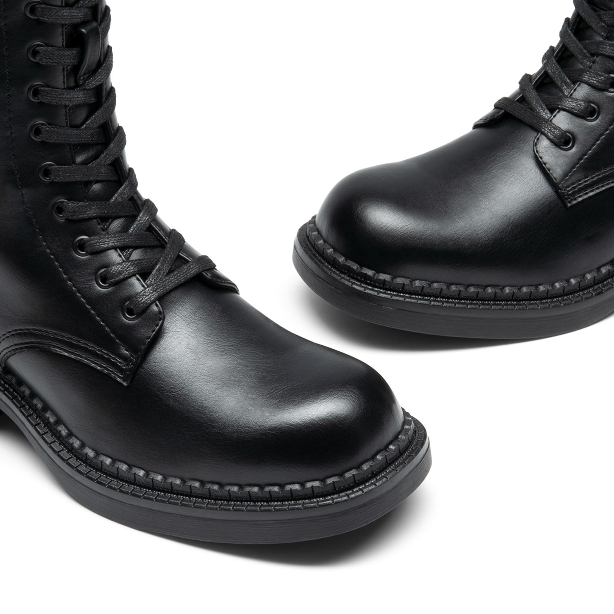 DREAM PAIRS Damskie buty sznurowane, sylwetka, wygodny zamek błyskawiczny, ciepła podeszwa, zamek błyskawiczny