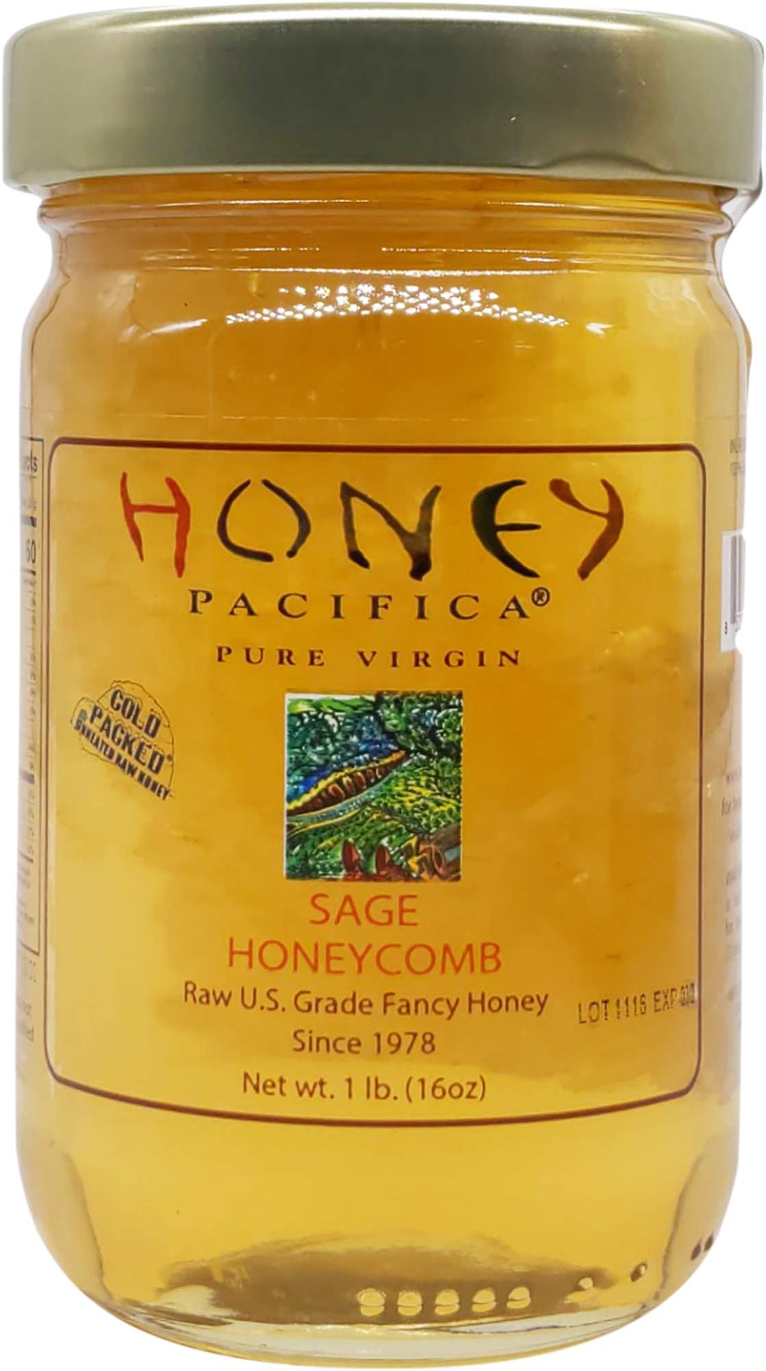 Raw Sage Honeycomb Honey by Honey Pacifica - Unheated & Unprocessed - California Honey