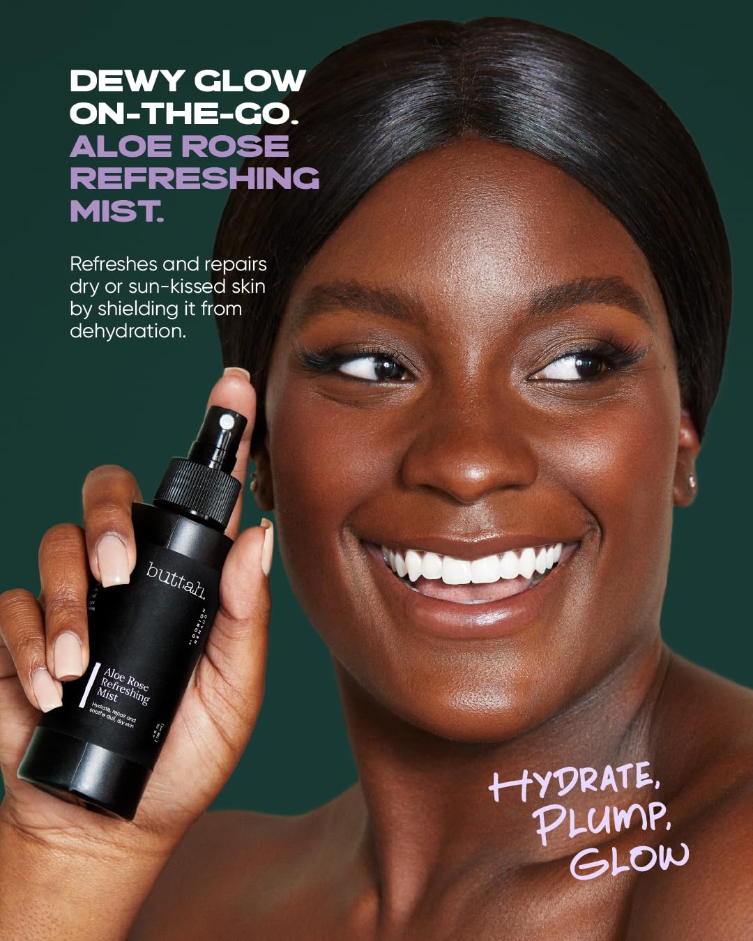 Buttah Skin by Dorion Renaud Aloe Rose Refreshing Mist 4oz - Hydrating Rose Water Face Spray - Refreshing Aloe Facial Mist - Naturally Based Skin Care for Men & Women - Black-Owned Skincare - Image 2