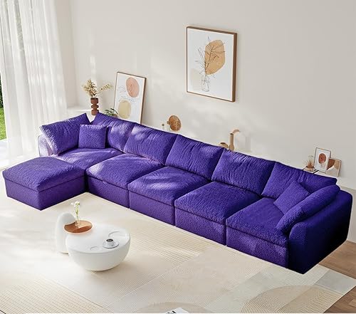 Miniatura 29 de Cloud - Sofás seccionales para sala de estar, sofá convertible con otomana, sofá modular con asiento profundo, no requiere montaje con almohadas