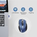 TECKNET Souris sans fil rechargeable, 2.4G Souris silencieuse, clic silencieux, 6 ajustable 4800 DPI, Souris sans fil, Souris ergonomique pour ordinateur portable, 6 Boutons USB Souris pour Chromebook, Ergo Grip - bleu