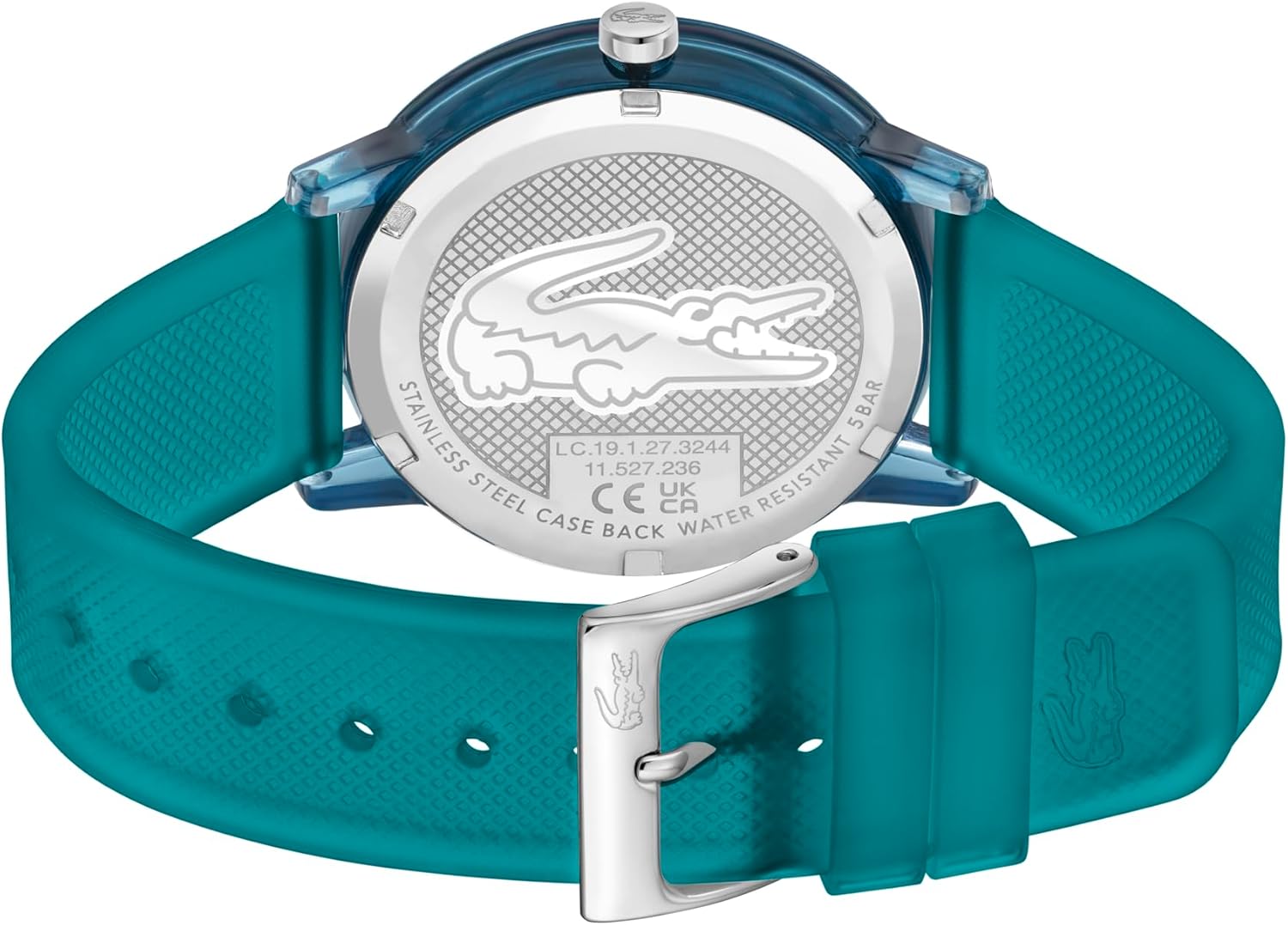 Lacoste 12.12 Men's 3H Quartz Watch, Silicone Transparent Wristband, Water Resistant up to 5 ATM/50 Meters, Sleek and Minimalist Design, 42mm - Image 5
