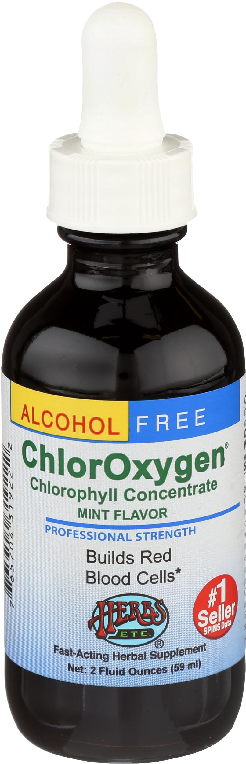 Herbs Etc. ChlorOxygen Chlorophyll Concentrate - Highly-Concentrated Energy Support - Aids Healthy Blood Circulation - Natural Vitality Support - Alcohol-Free - Mint, 2 fl oz (About 132 Servings)