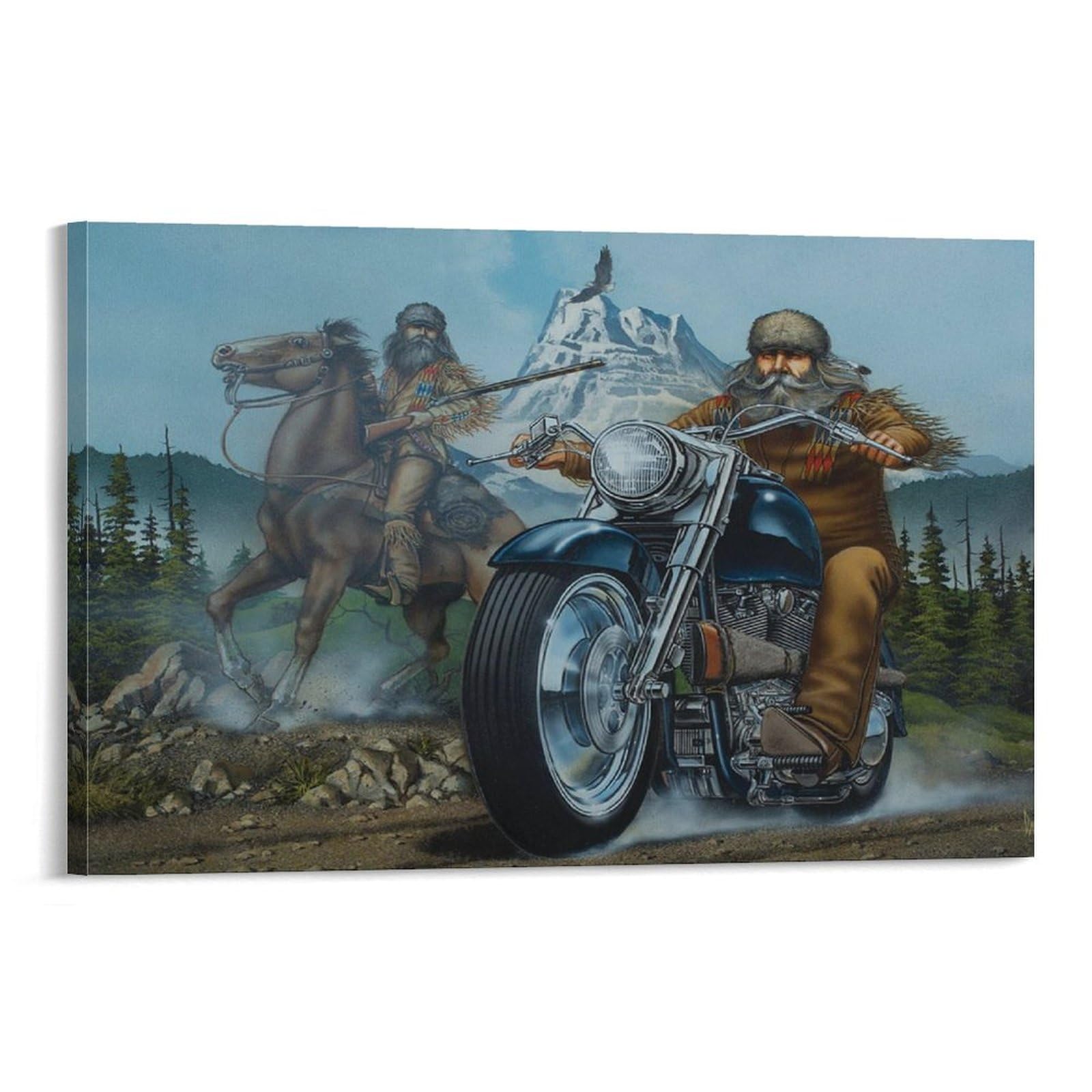 MOJDI Ghost Rider David Mann Motorcycle Art Deco Posters Retro Canvas Paiting Wall Art Posters For Room Ae Canvas Painting Wall Art Poster for Bedroom Living Room Decor 28x44inch Frame-style