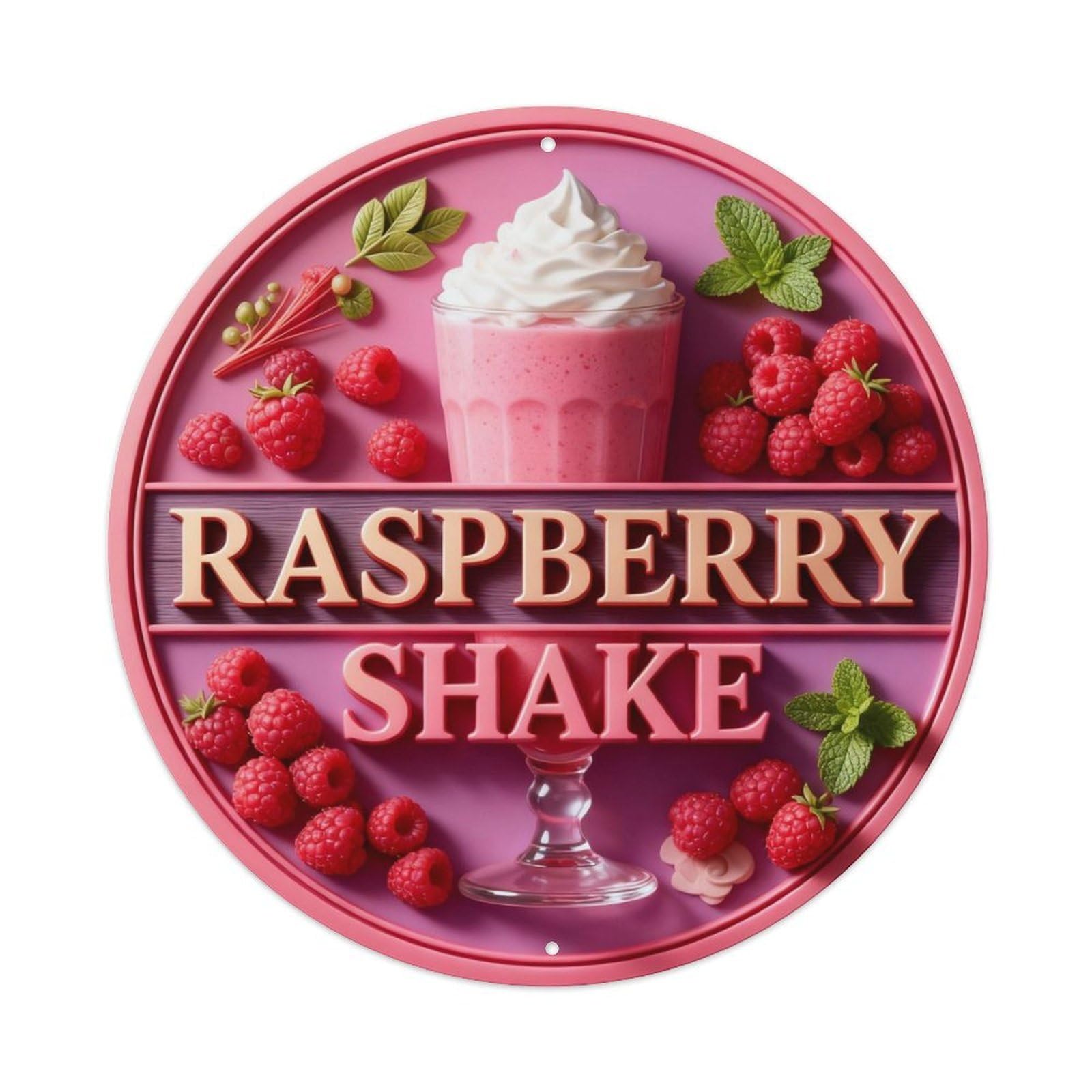 Raspberry Shake Metal Tin Sign Plaque