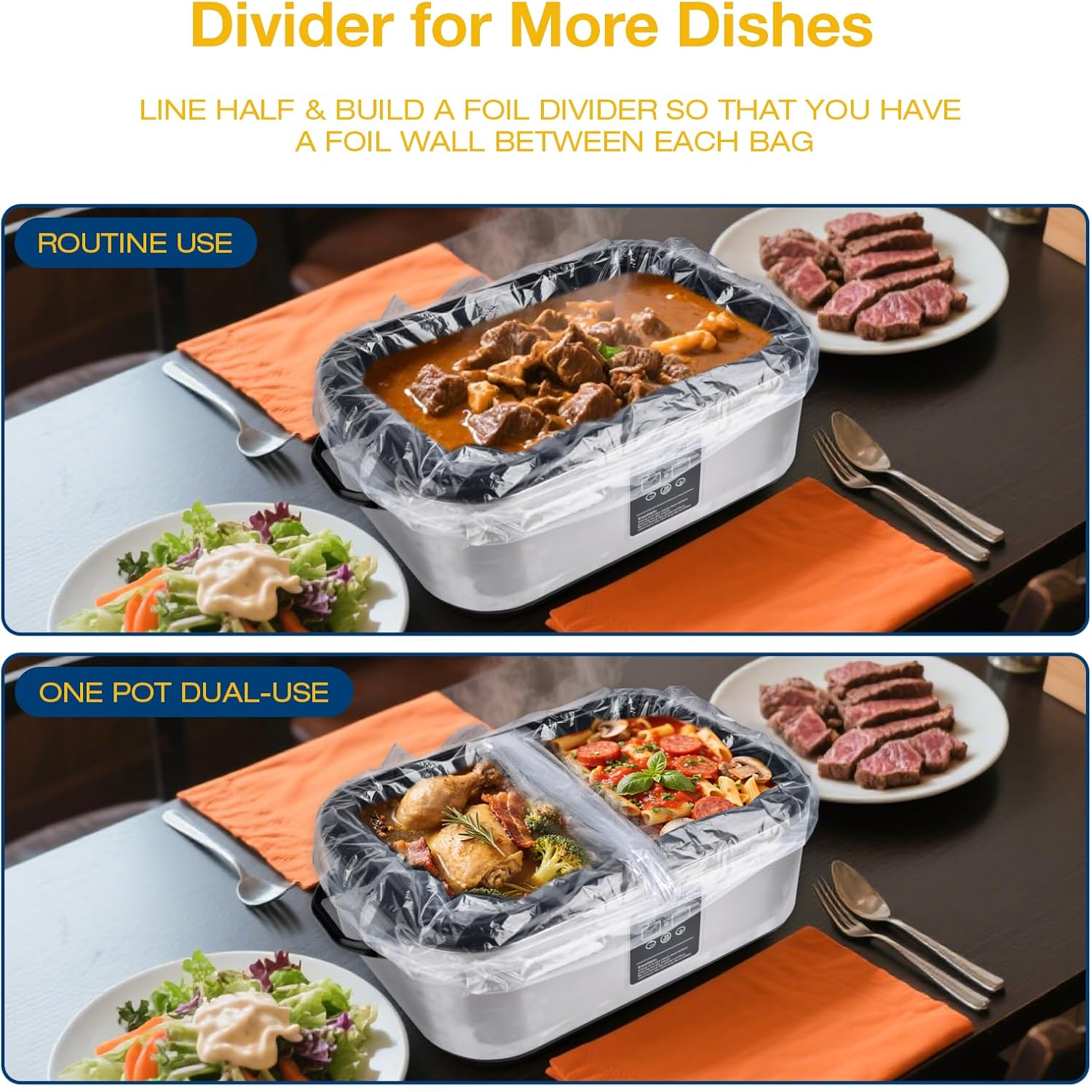 Electric Roaster Liners 34x18 Inch, 20 Count Disposable Roaster Liners Fits 16-22 Qt Roasters, Roaster Pan Oven Liners Plastic Cooking Bags for Instant Cleanup - Image 5