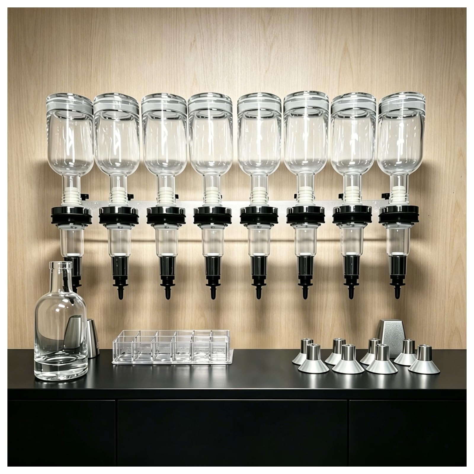 ZHENYUWANG Perfume Filling Machine With 12 Pump Heads And 12 Test Cups, Manual Bar Perfume Dispenser Set, Suitable For Perfume Shops, Studios, Salons And Bars