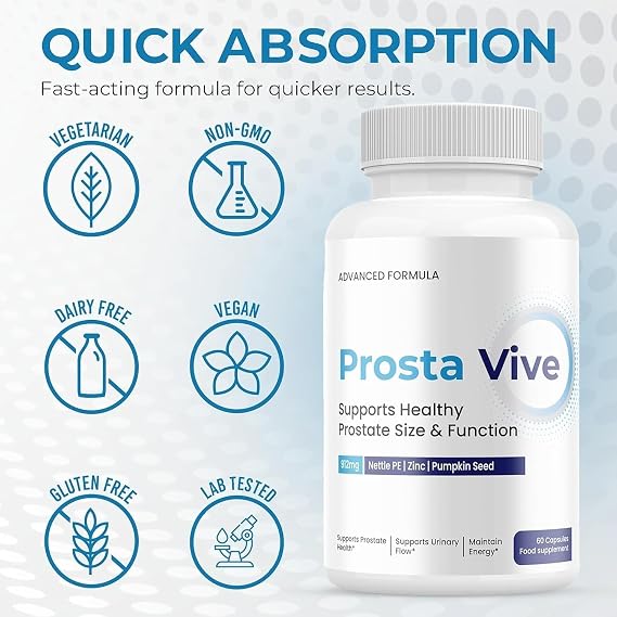 Prostavive for Men,Advanced Prostate Support Formula, 912MG, Prostavive UK - 60 Capsules