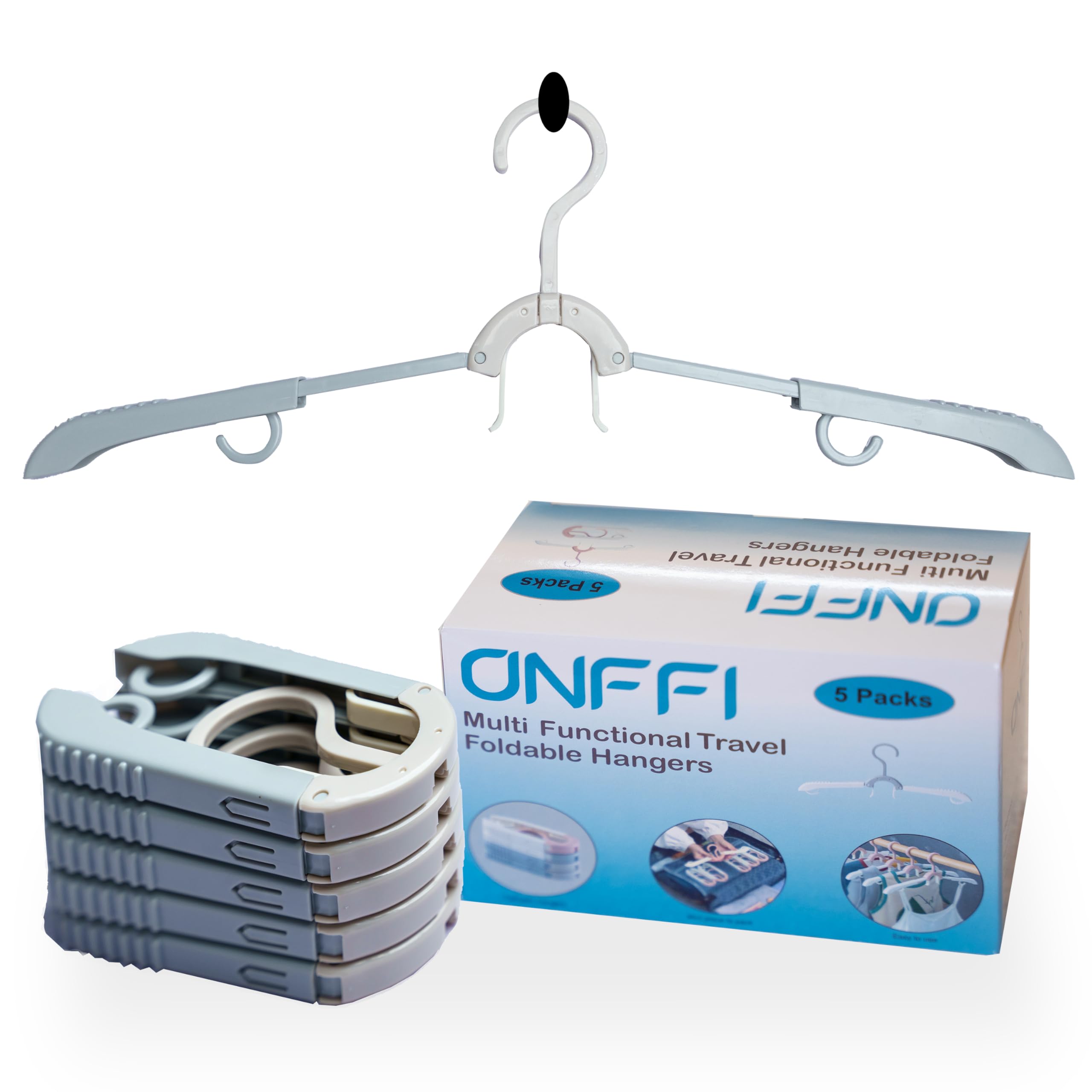 ONFFI 5 Pcs Portable Hangers for Clothes - Folding Hangers for Clothes - Foldable Hanger for Clothes Hanging, Cloth Hanger (Grey) (B0CXDLWGL8) Amazon Price History, Amazon Price Tracker