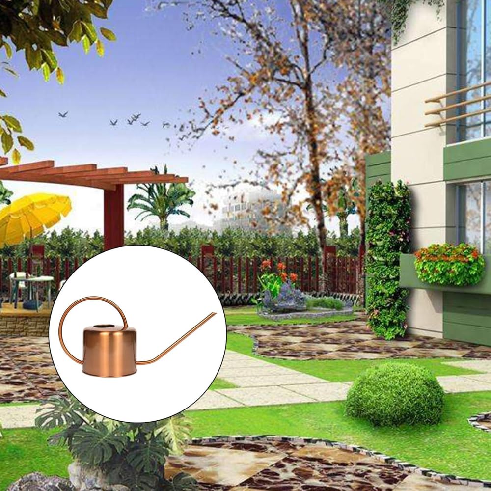 Arrosoir décoratif couleur cuivre 1,275 g – Bec verseur en col de cygne pour un arrosage rapide et facile des plantes d'intérieur
