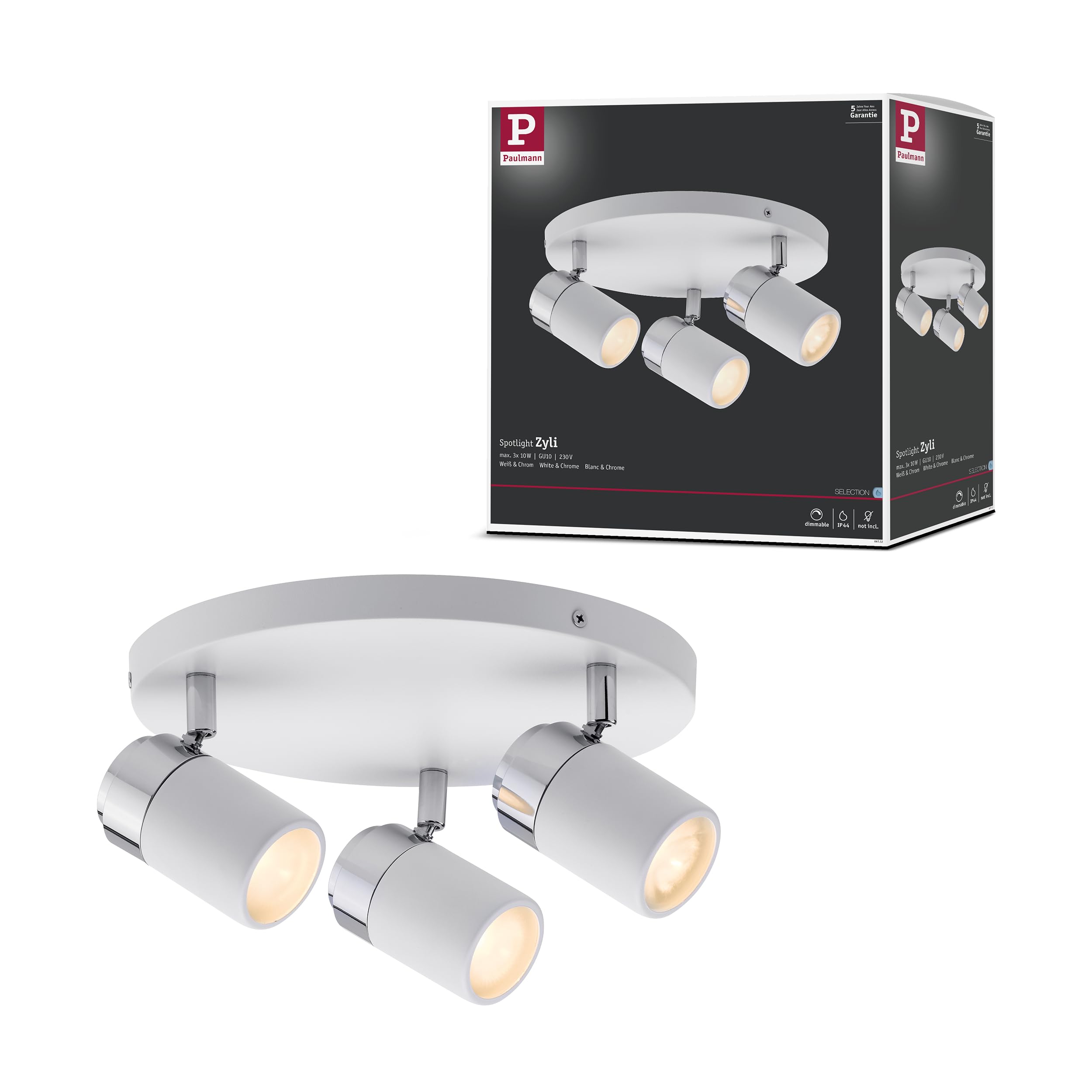 Paulmann 66712 Spotlight Zyli IP44 Rondell GU10 230V Metall Deckenleuchte