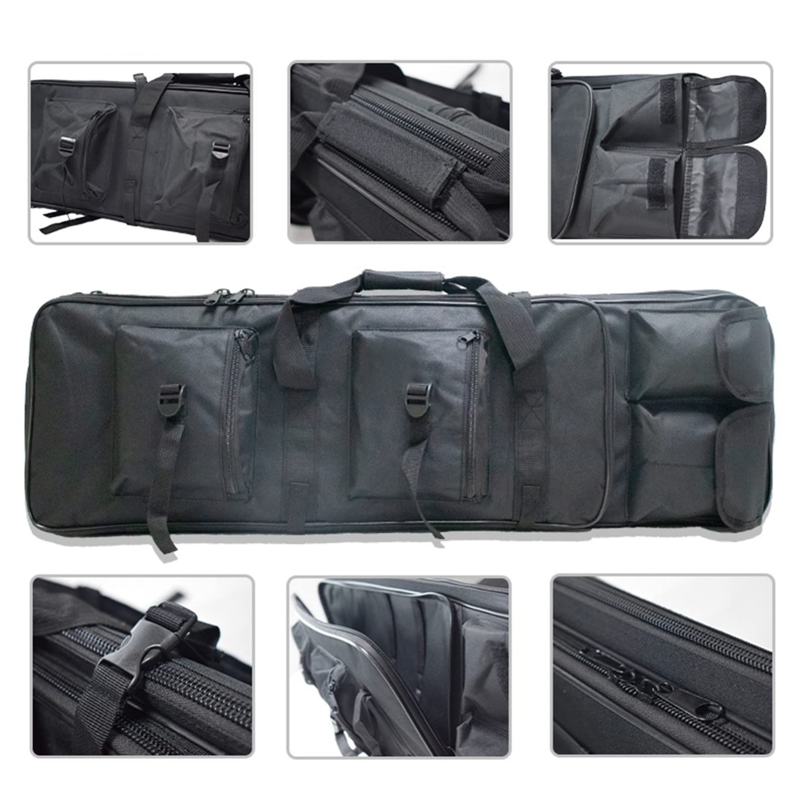 Funda para fusil,Funda Blanda para Rifle de Caza Militar Bolsa para Escopeta Doble,Bolsa Doble con Correa para el Hombro Ajustable, Bolsas para Rifles y Pistolas, Estuche para Transporte de Armas