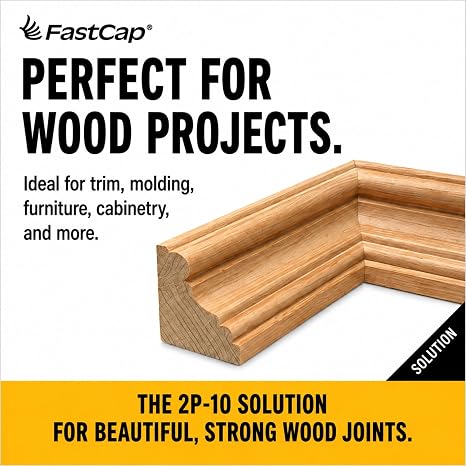 FastCap 80208 2P-10 Professional 2 Oz Thick Wood Adhesive Glue | Ideal For Wood Works, All Purpose Application, 4000 PSI Tensile & Sheer, 80208