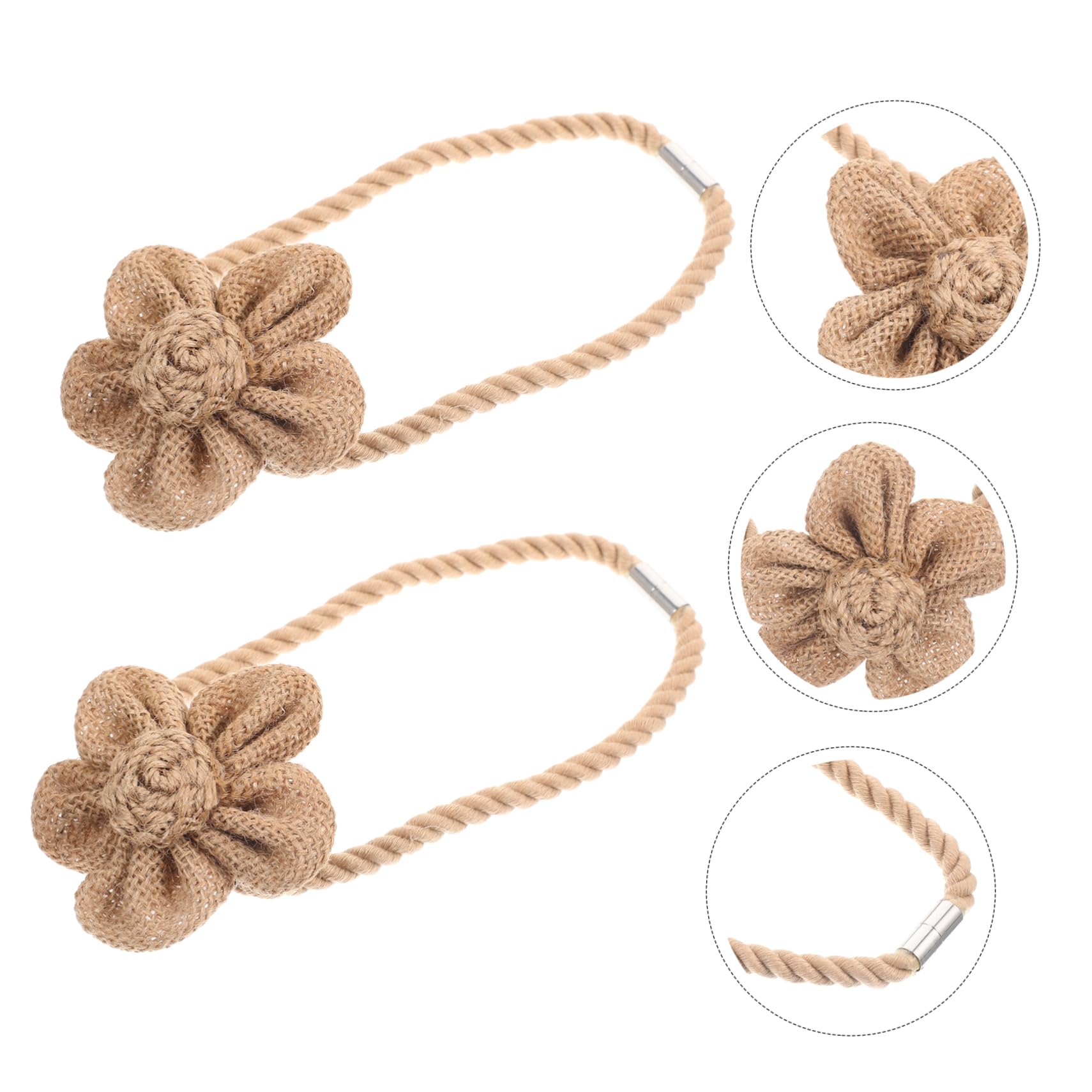 MAGICLULU Lot De 4 Embrasses De Rideaux Magnétiques en Coton Et Lin pour Le Bureau Et La Maison (2 X 4)