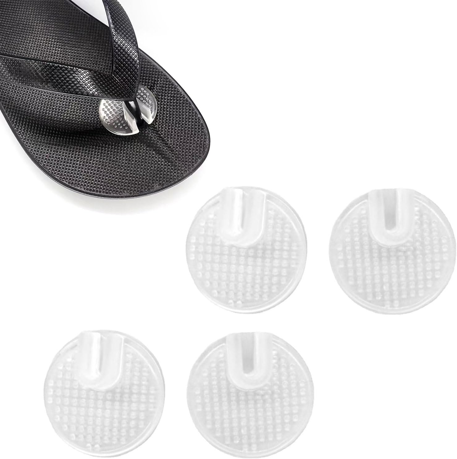Flip Flop Toe Cushion & Protectors - Silicone Gel Toe Guards for Thong Sandals Pain Relief Non-Slip Cushions Between Toes Clear Gel Protectors-2 Pairs.