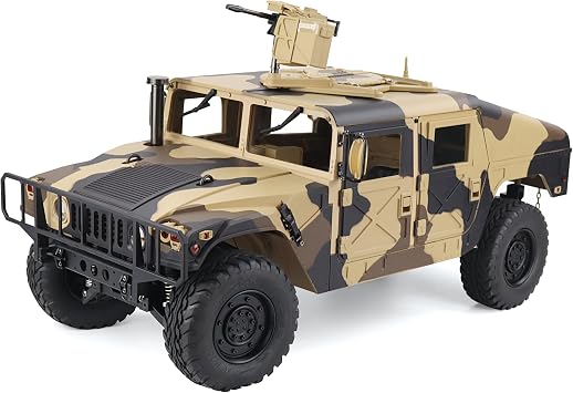 1/10 US Humvee 4x4 Military Truck Crawler Off-Road 4WD 2.4G RC Alloy Car KFOR RTR Hobby-Grade Adult Men Vehicle Age Above 15 HG-P408 Camo Desert Tan