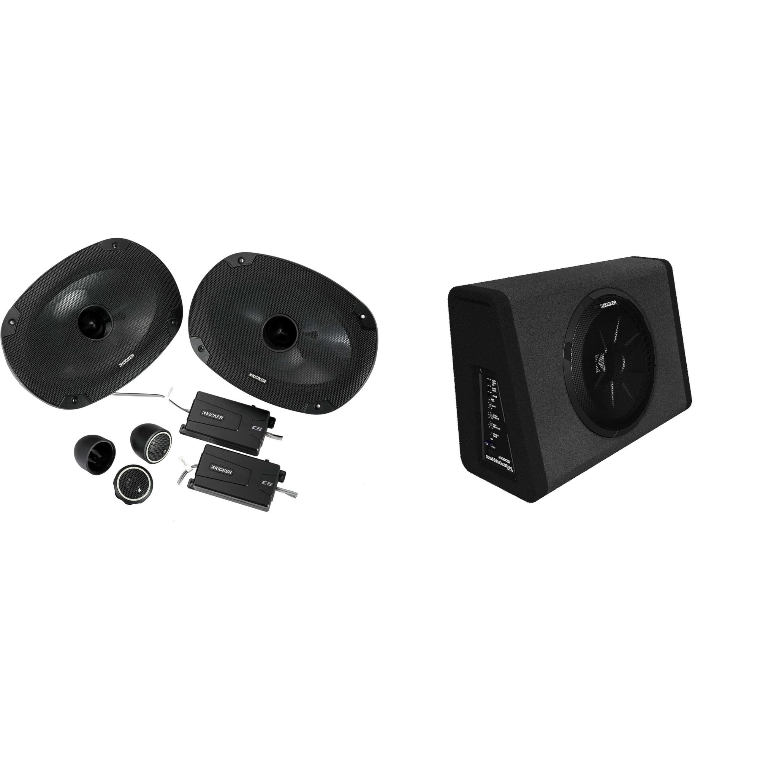 KICKER 11PT250 Powered Sub Enclosure & 46CSS694 6x9 Component Bundle