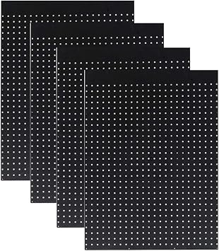 WallPeg Case of 12ea 24"x24" Black Pegboard Panels - Tuff Polypropelene 1/4" Hole Pegboard AM 204