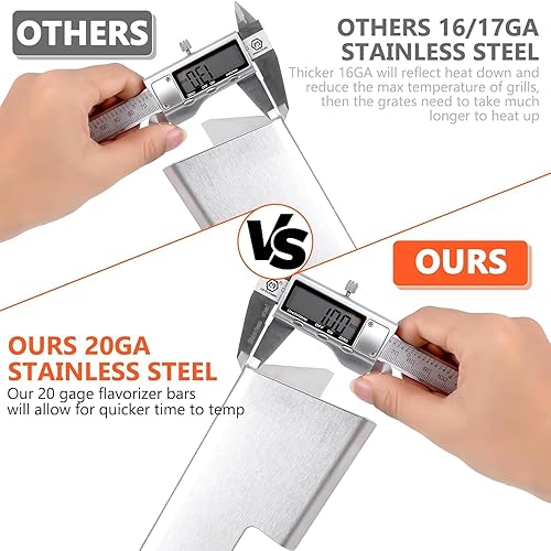 Miniatura 174 de QuliMetal 66033 Barras aromatizantes para Weber Genesis II E-410/E-415/E-435, piezas de parrilla para parrillas de gas Weber GS4 Genesis II LX serie