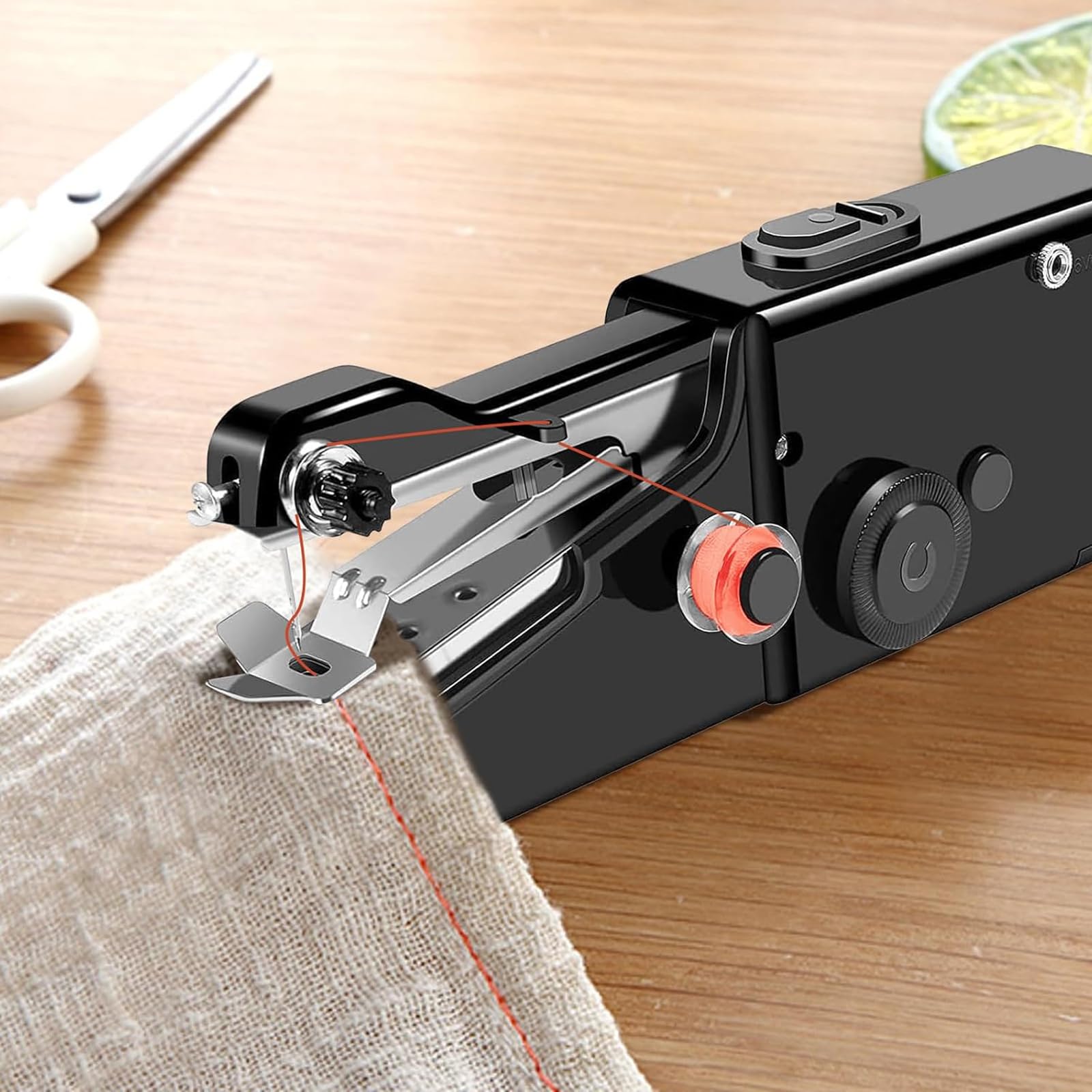 HhBdy Macchina da Cucire Portatile, Macchina Cucire Portatile Ricaricabile Sewing Machine Piccolo, Cucitrice Pratico, Cucito Accessori per Fai Da Te Abbigliamento Tessuto Tende